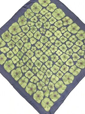 GUCCI - Navy Yellow Green Pink Silk Scarf
